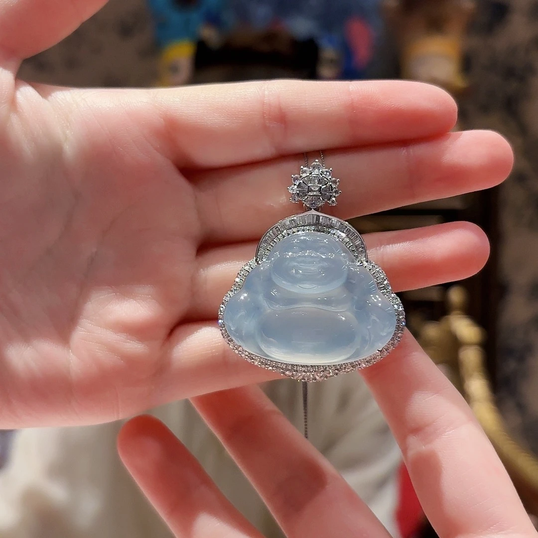 翡翠18K金镶嵌吊坠(赠链)