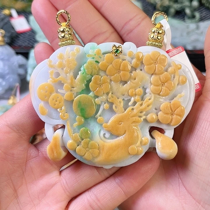翡翠未镶嵌颈饰糖*芦挂件