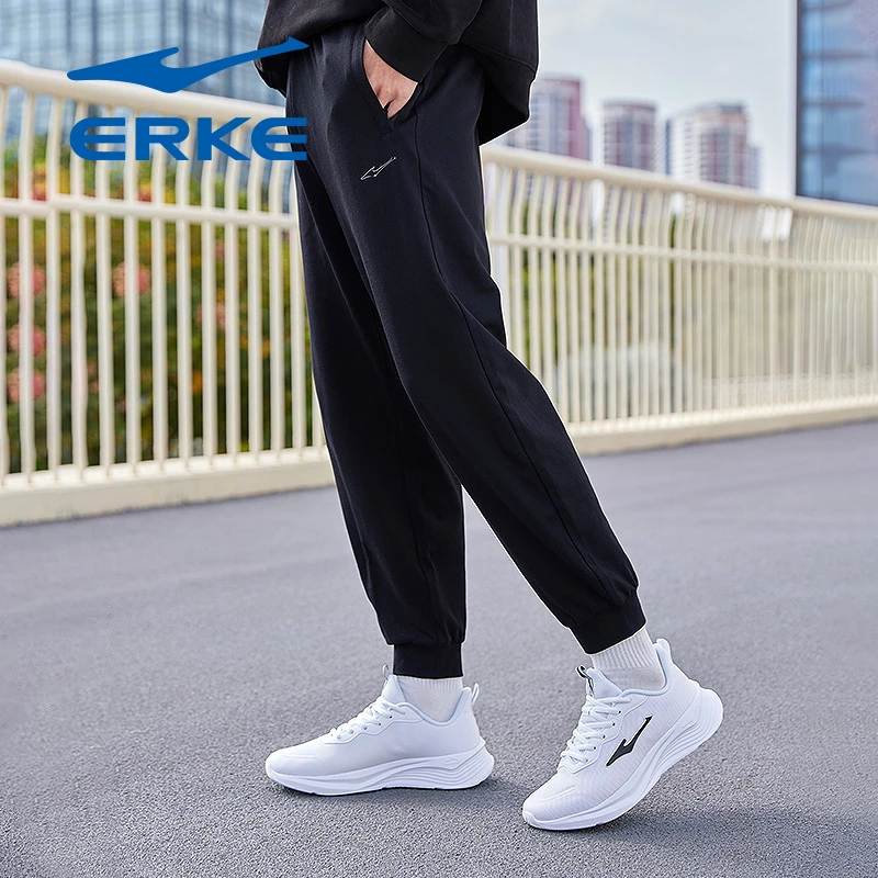 鸿星尔克男子针织长裤跑步户外运动休闲长裤九分裤束脚裤