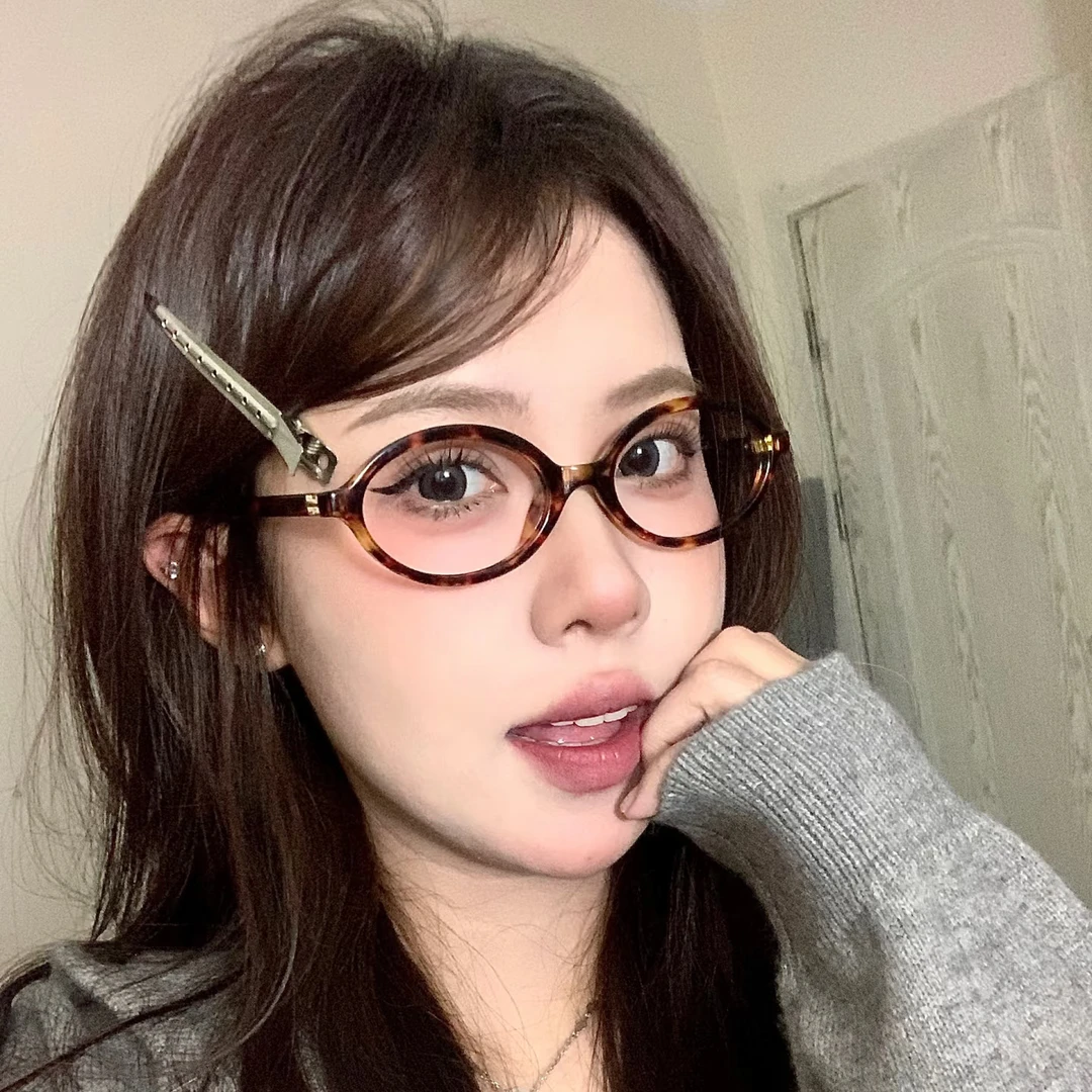 04Z书呆子小框椭圆素颜镜平光镜复古明星同款时尚百搭男女同款