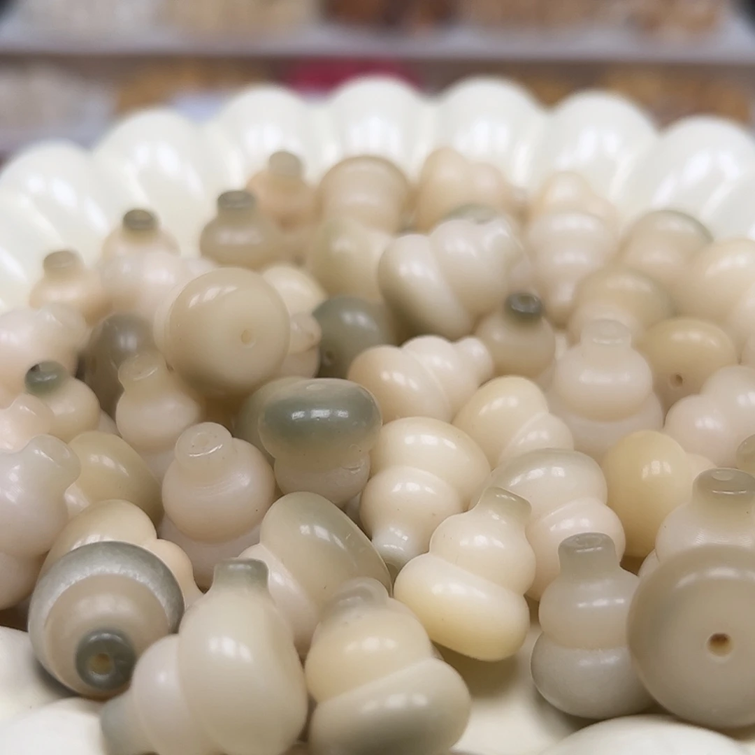 手串菩提根/象牙果瑕疵浅飘绿葫芦100颗