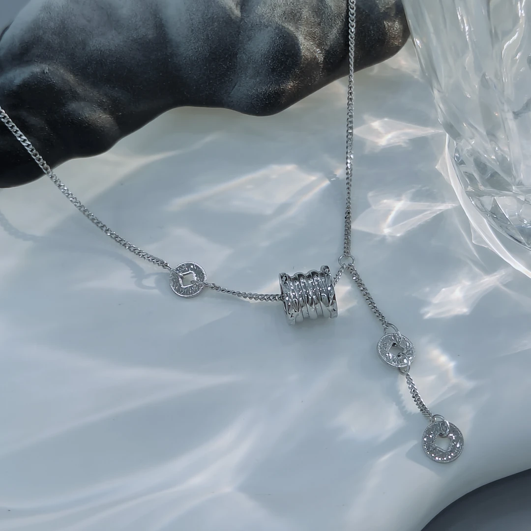 吉金珠宝 Pt950铂金小蛮腰流苏套链小众设计款Z50608029