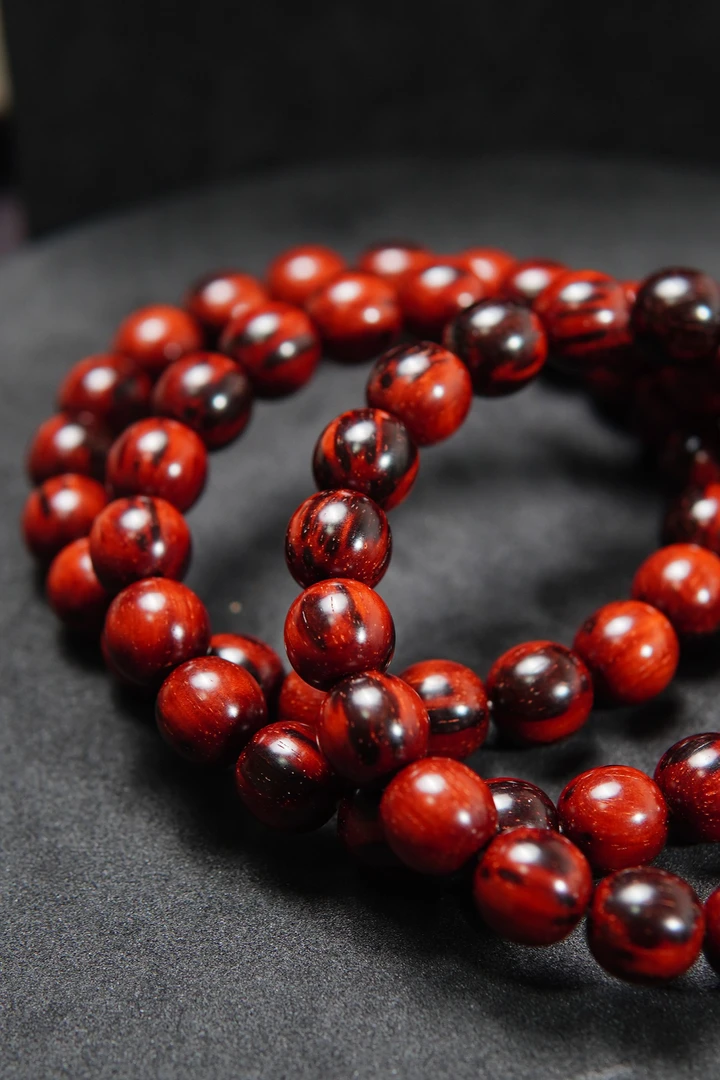 琴料 9.9*9.9 极限弧 爆满芝麻点龙鳞 印度小叶紫檀手串