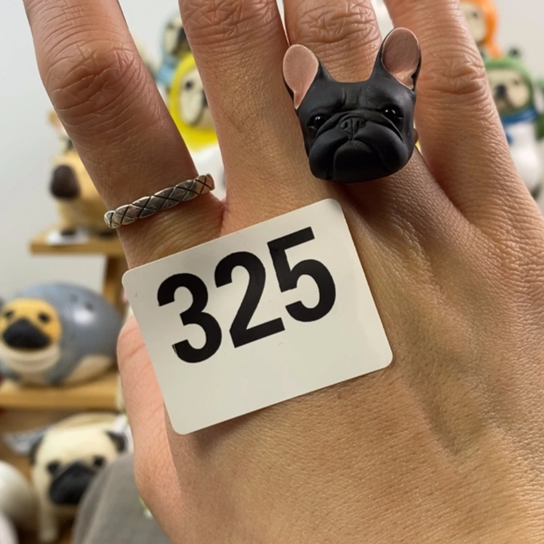 【闪购商品】325黑牛戒指陶瓷摆件