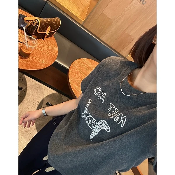 【麦可】重工”无光工艺绣‘’精品磨毛圆领短袖T恤