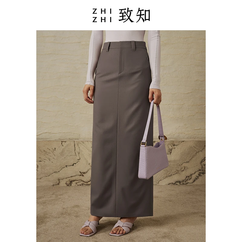 致知 芳新 微绒半身裙女春季新款高级感穿搭ZZ2CAWB2020高腰