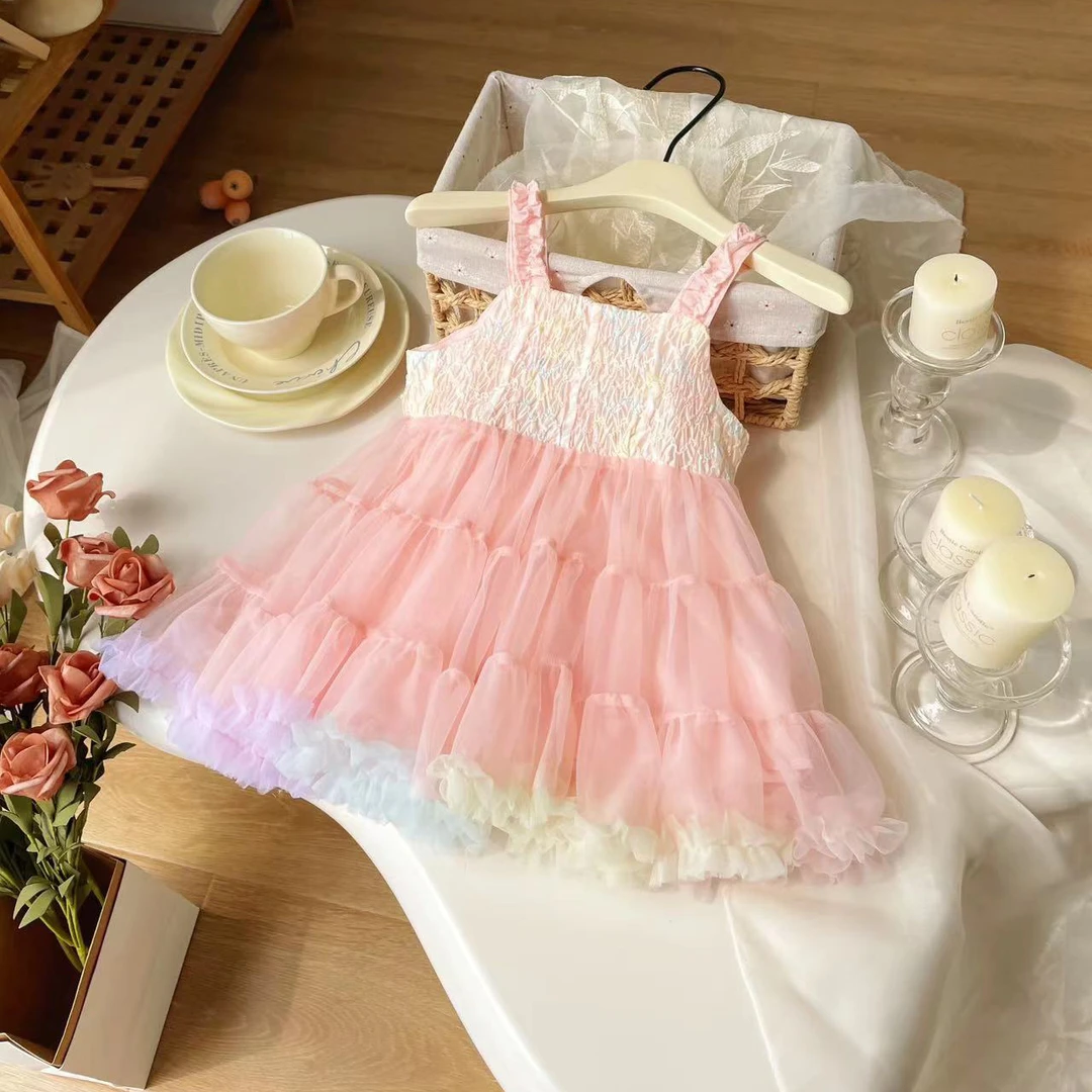 【现货】XQ249225夏季儿童连衣裙女童洋气小童女宝甜美裙子