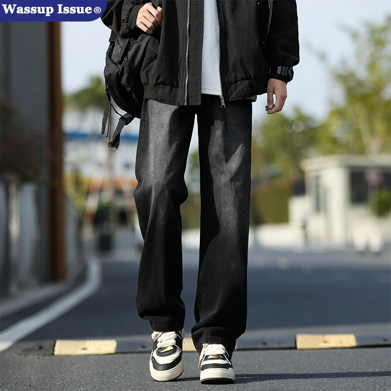 WASSUP ISSUE美式高街复古水洗牛仔裤男款夏季薄款直筒休闲裤子潮