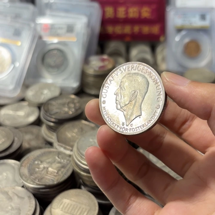 钛***森银Ag900瑞典五克朗银币