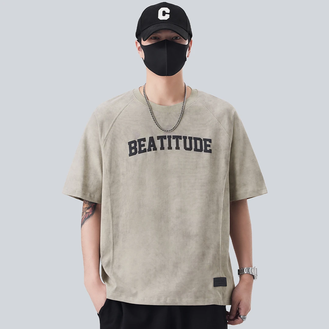 美式扎染男士短袖t恤夏季薄款2025新款液氨棉凉感男生半袖高级感T