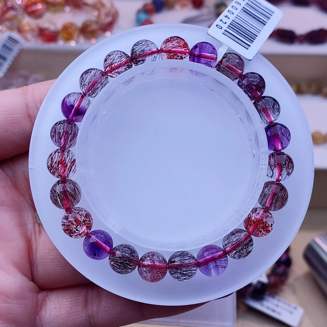 未镶嵌手串水晶黑加侖超七8+m