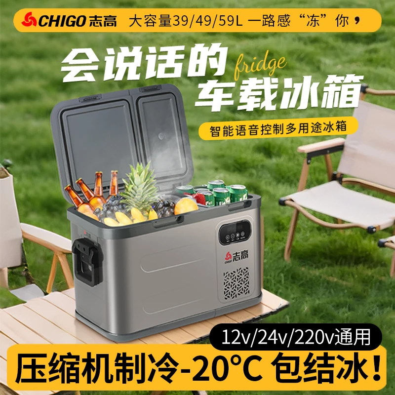 Chigo/志高2025新款车载冰箱车家两用货车专用语音12v24v冷藏冻柜