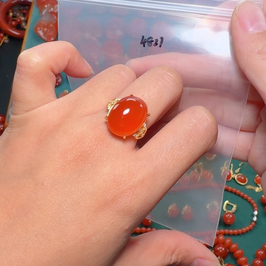 南红玛瑙南红银S925镶嵌