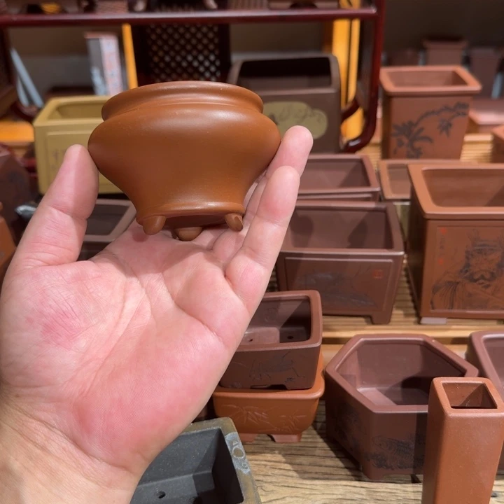紫砂花盆原矿紫泥