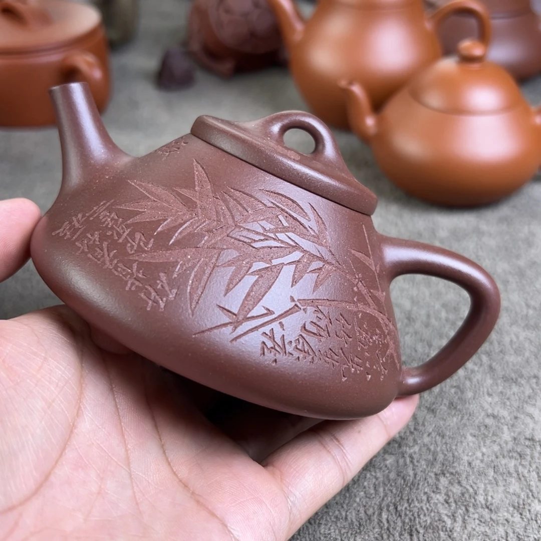 d***g底槽青茶壶220cc底槽青子冶板桥有竹