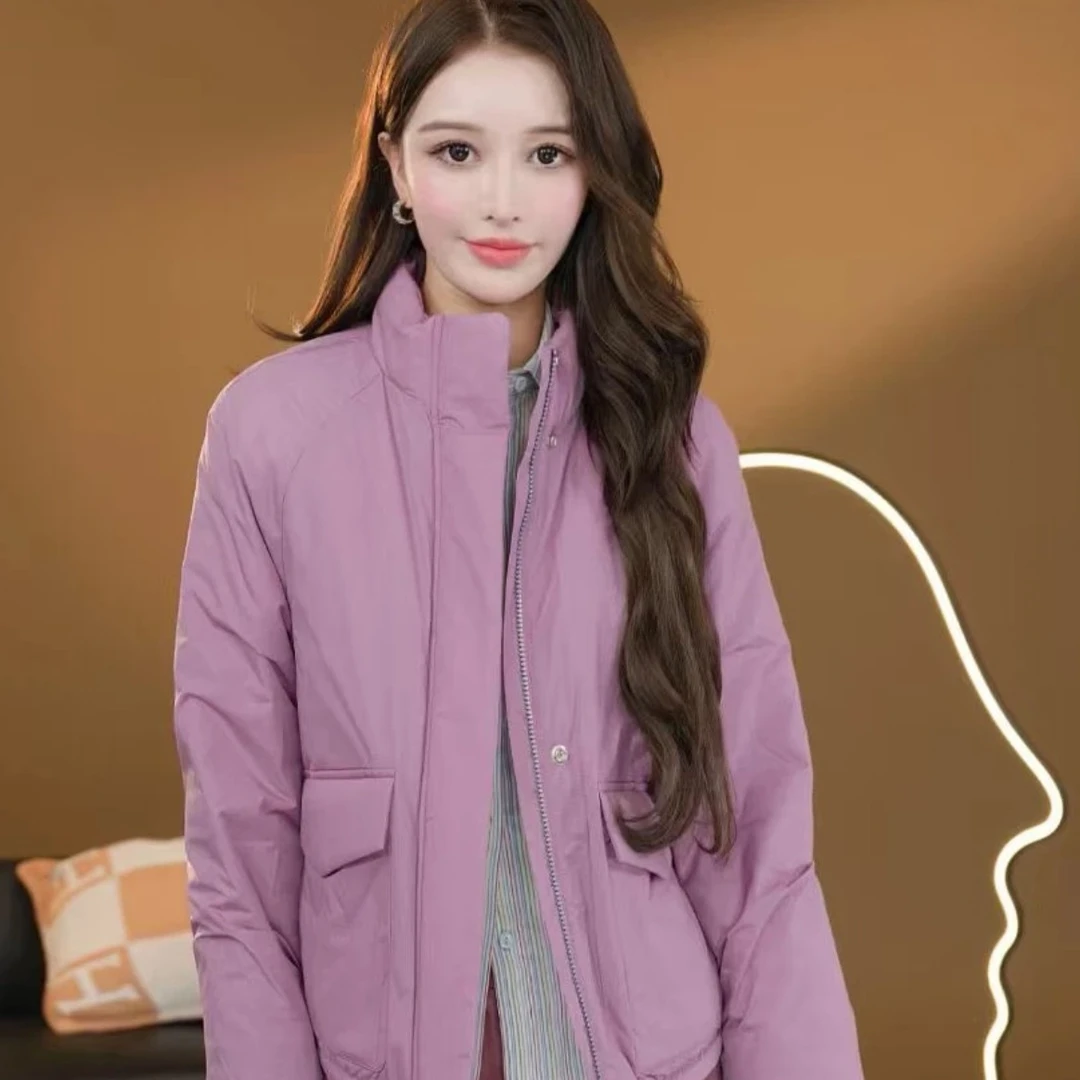 秋冬新款休闲百搭质感立领新雪丽时尚棉服外套540051