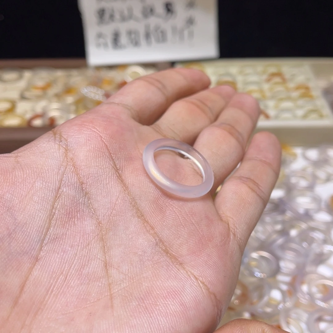 玛瑙/玉髓未镶嵌戒指16号港18