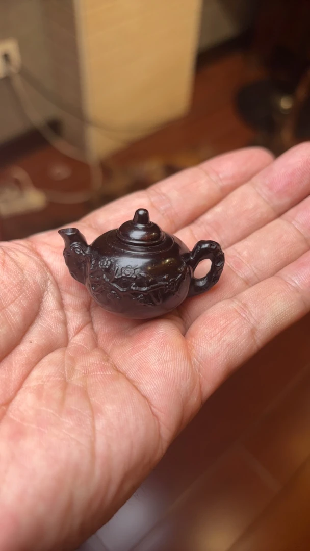 印度小叶紫檀老料全手工，梅花把把壶小叶紫檀串