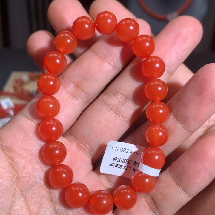 未镶嵌手串南红玛瑙河湾冰红10mm