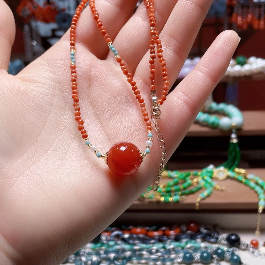 南红玛瑙合金手链饰品