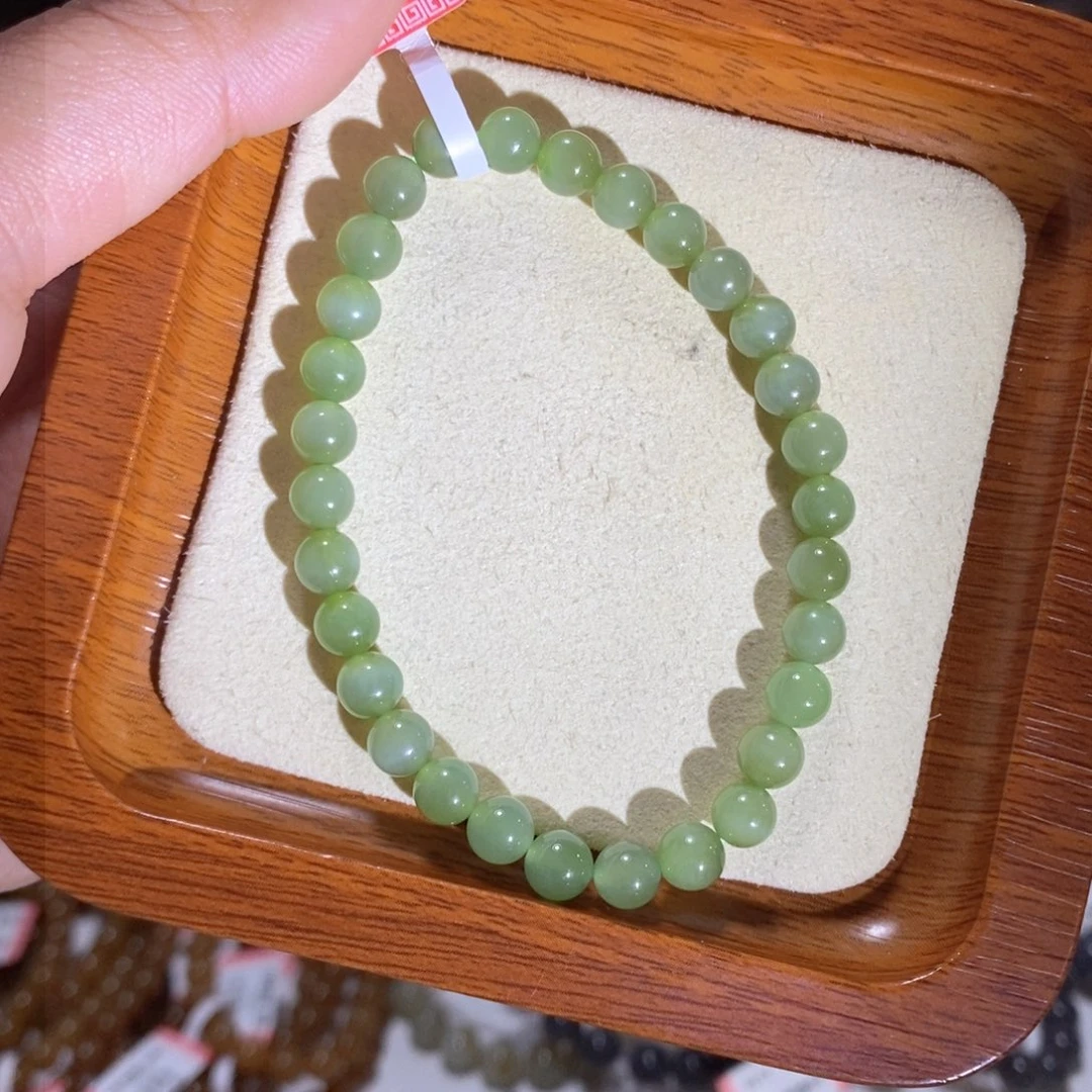 和田玉猫眼碧玉6mm未镶嵌