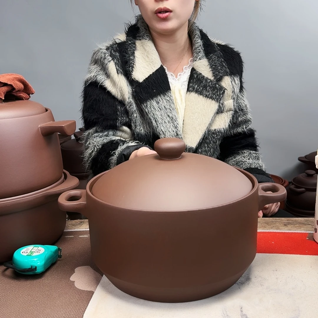 紫砂砂锅5.5升正品无暇