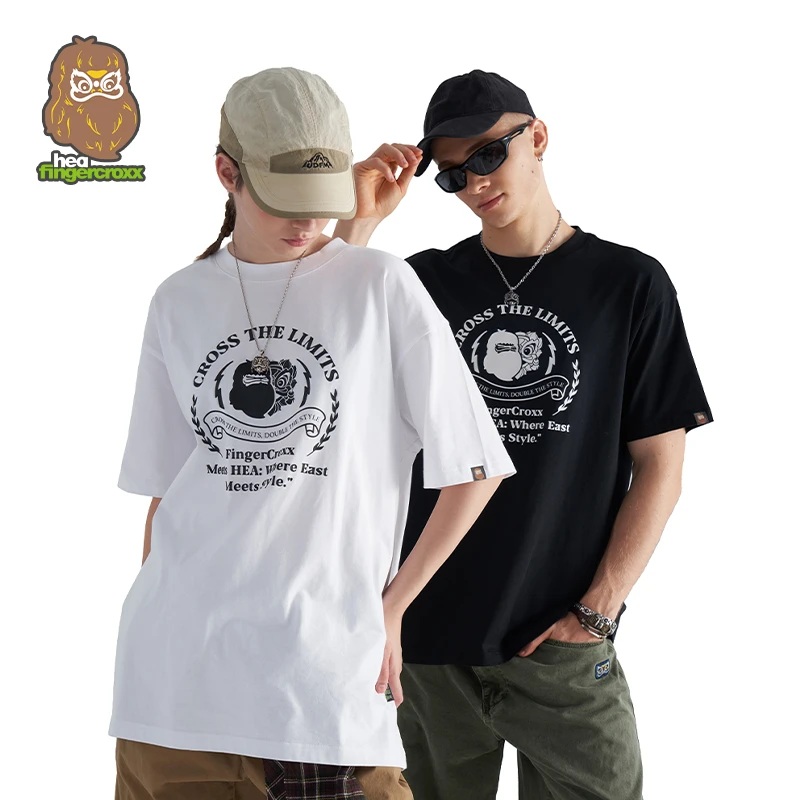 HEAx i.t fingercroxx 联名款休闲T恤短袖国潮宽松棉感透气情侣装