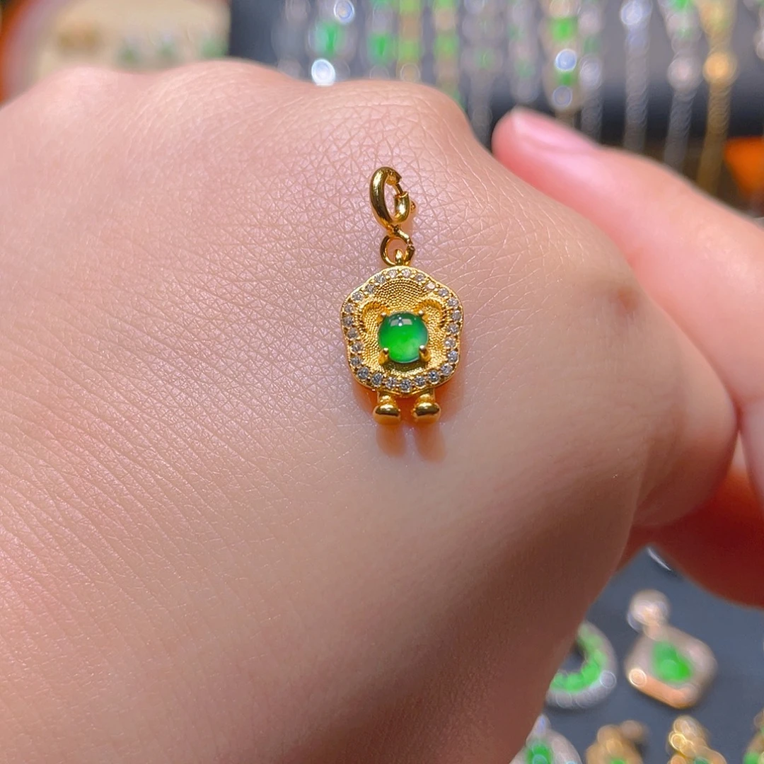 翡翠银S925镶嵌吊坠(不含链)