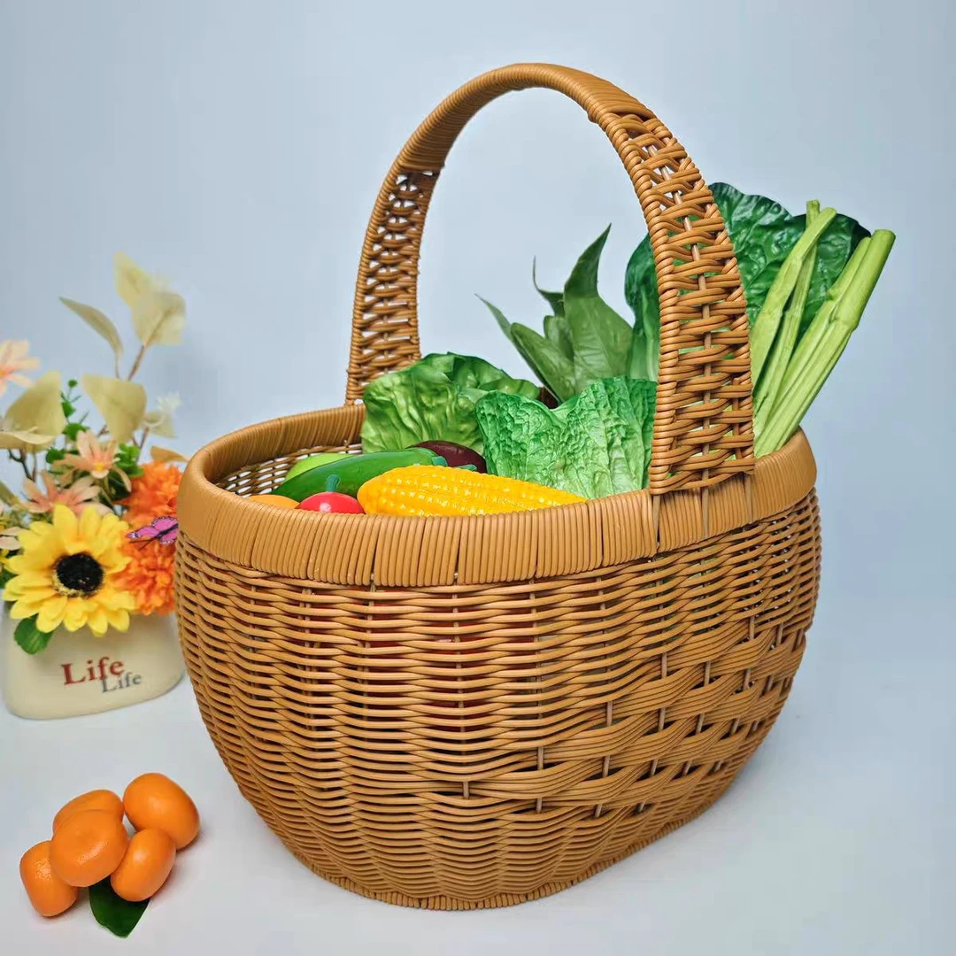 中国结手提篮购物野餐篮长33*宽25*高17