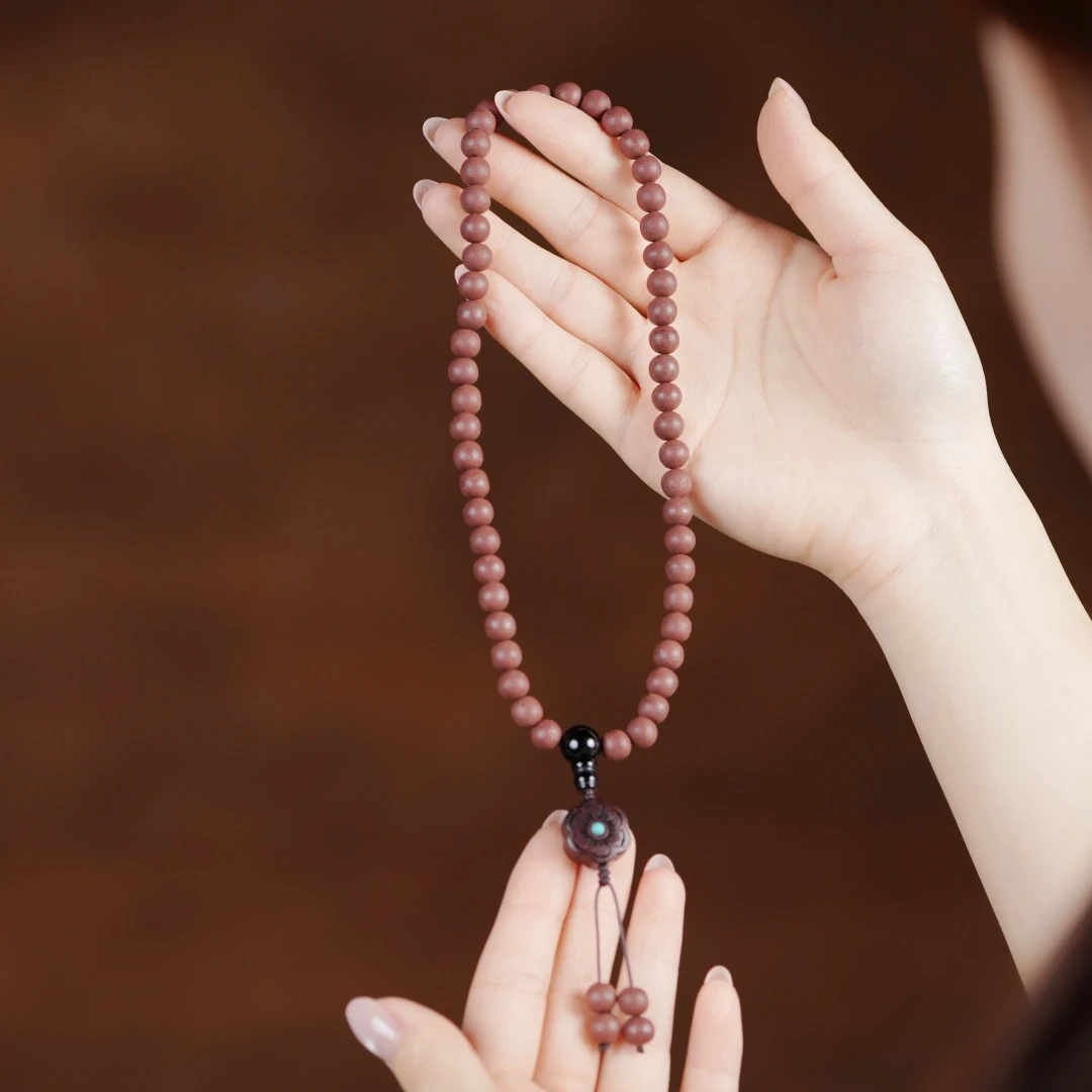 【花蕊夫人】天然手工合香珠 大马士革玫瑰 文玩盘玩木作 非遗珠串