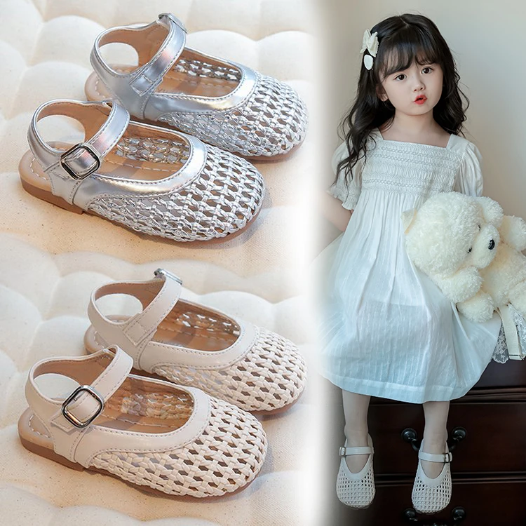 女童凉鞋2025新款夏季儿童鞋子女宝公主鞋夏款女孩小皮鞋镂空单鞋