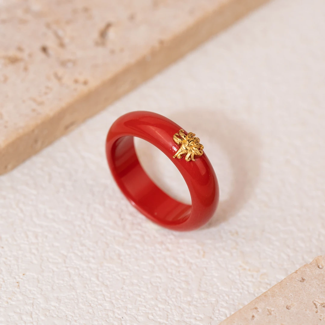 含辰砂工艺品【九火长安·戒】朱砂戒指925（天然珠宝多样性发其一）