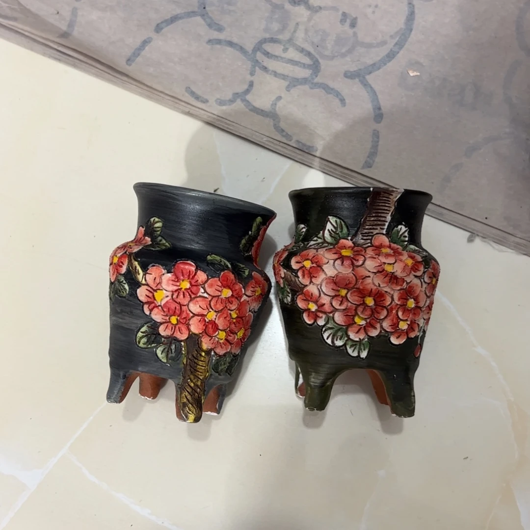 苏***梦景德镇炫彩手绘景德镇陶瓷花盆