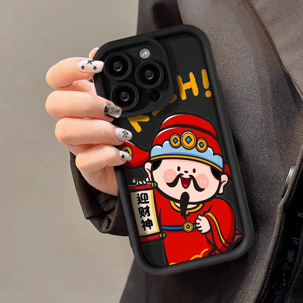 迎财神适用华为mate60苹果oppo小米15/14/13promax防摔vivo手机壳