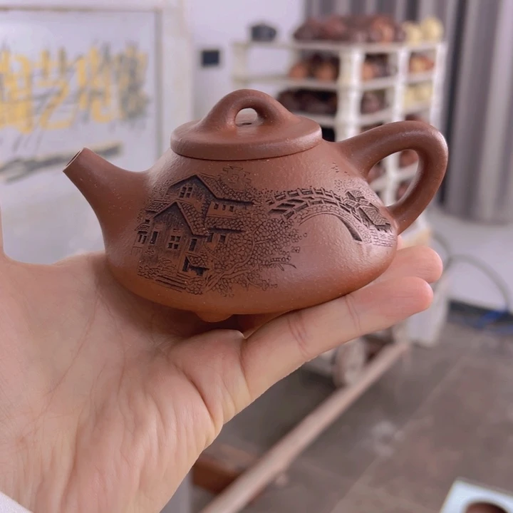 紫砂茶壶用****5降坡子冶忆江南刻绘