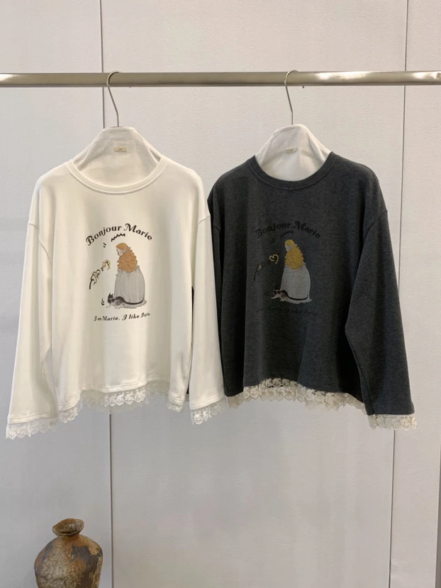 lovely@z5838 卡通图案长袖上衣