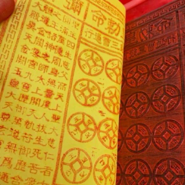 手工朱砂油墨印加厚玉皇纸灵宝通宝