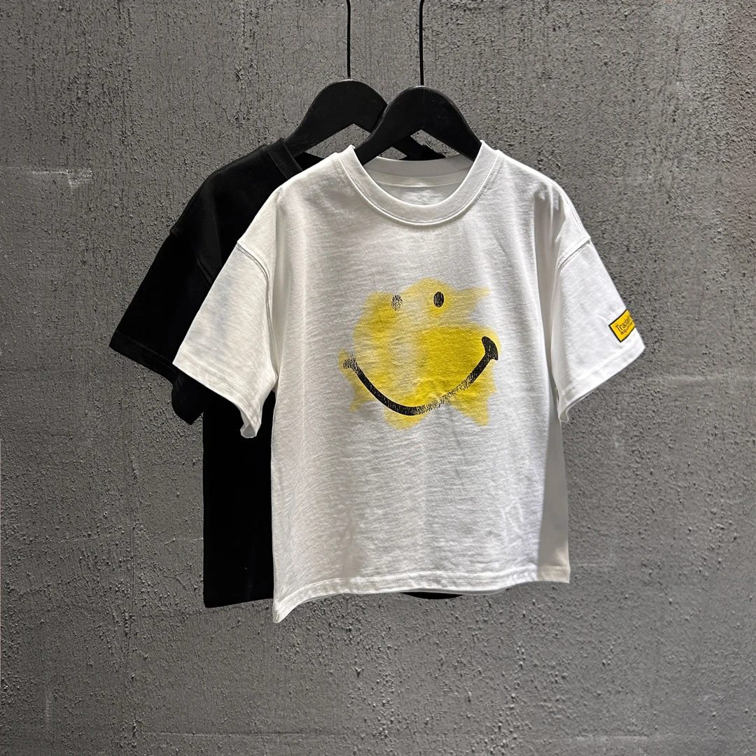 【游子kids】韩国儿童韩版笑脸短袖圆领宽松潮流印花夏季半袖舒适