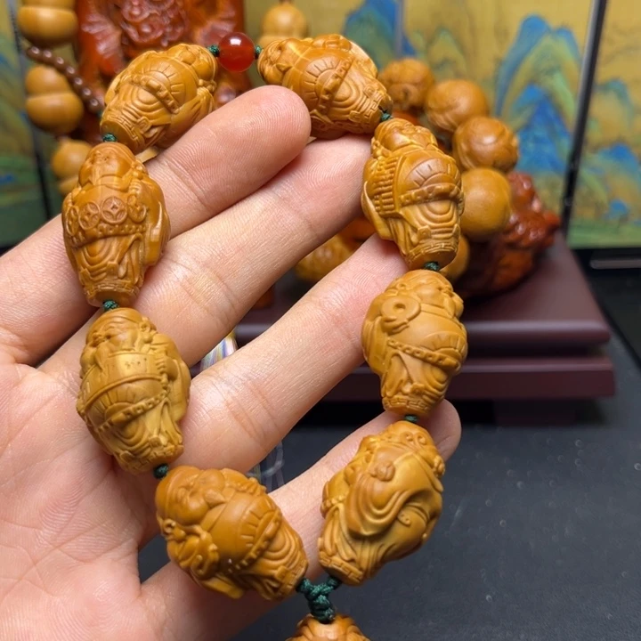 橄榄核手串/手链橄榄核雕八大财神