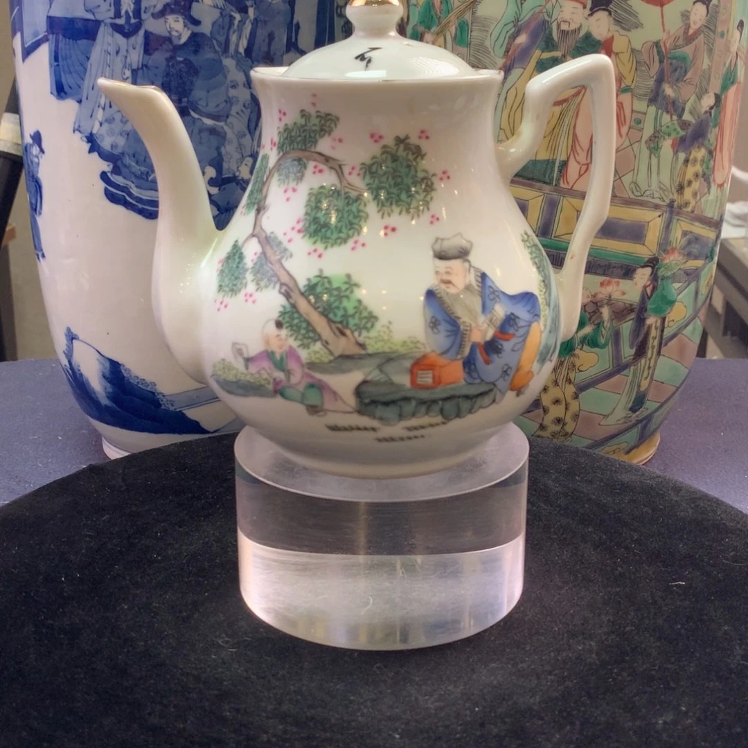 陶壶6797瓷器—粉彩人物茶壶