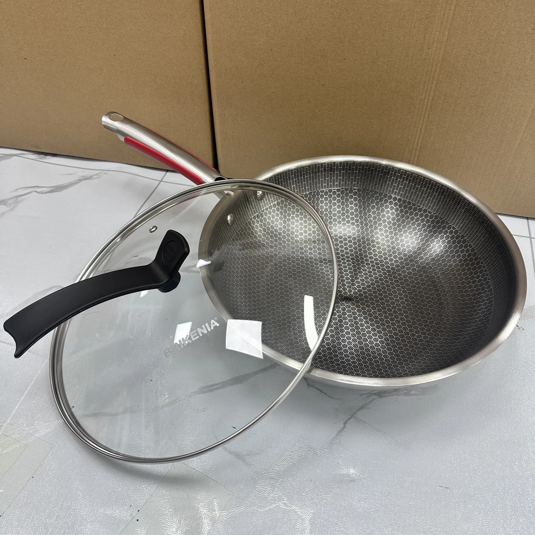 不锈钢蜂窝炒锅家用a