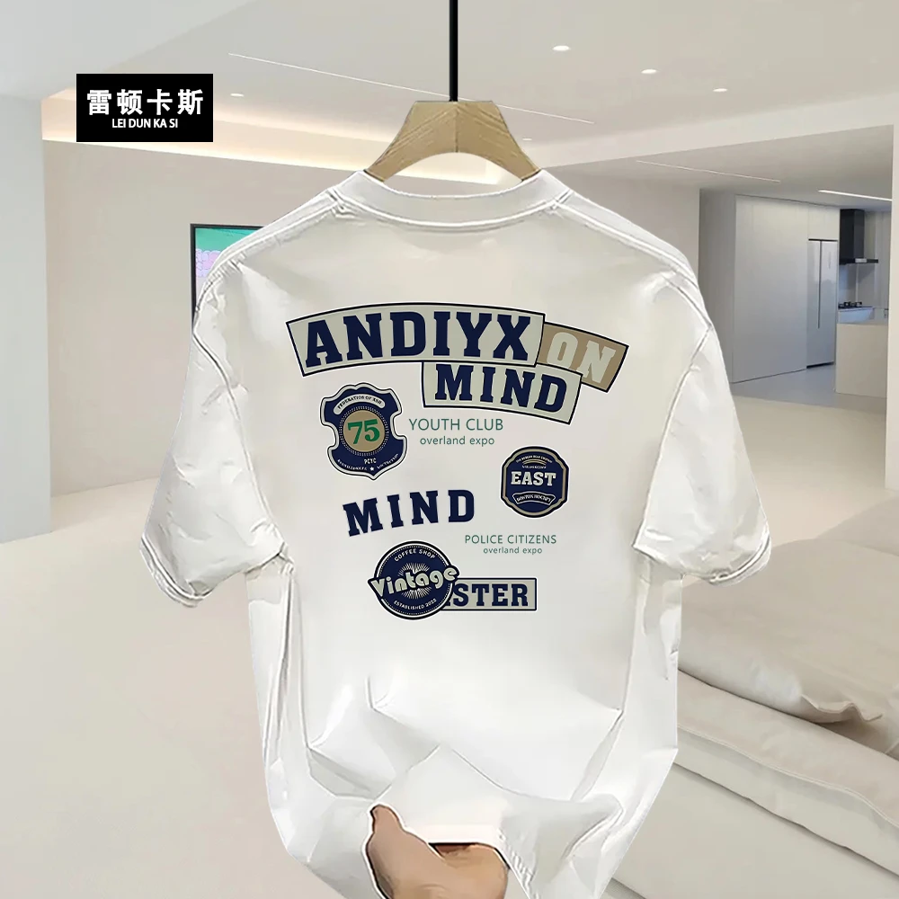 雷顿卡斯美式痞帅重磅纯棉短袖T恤青年男女款夏季ins潮牌圆领上衣