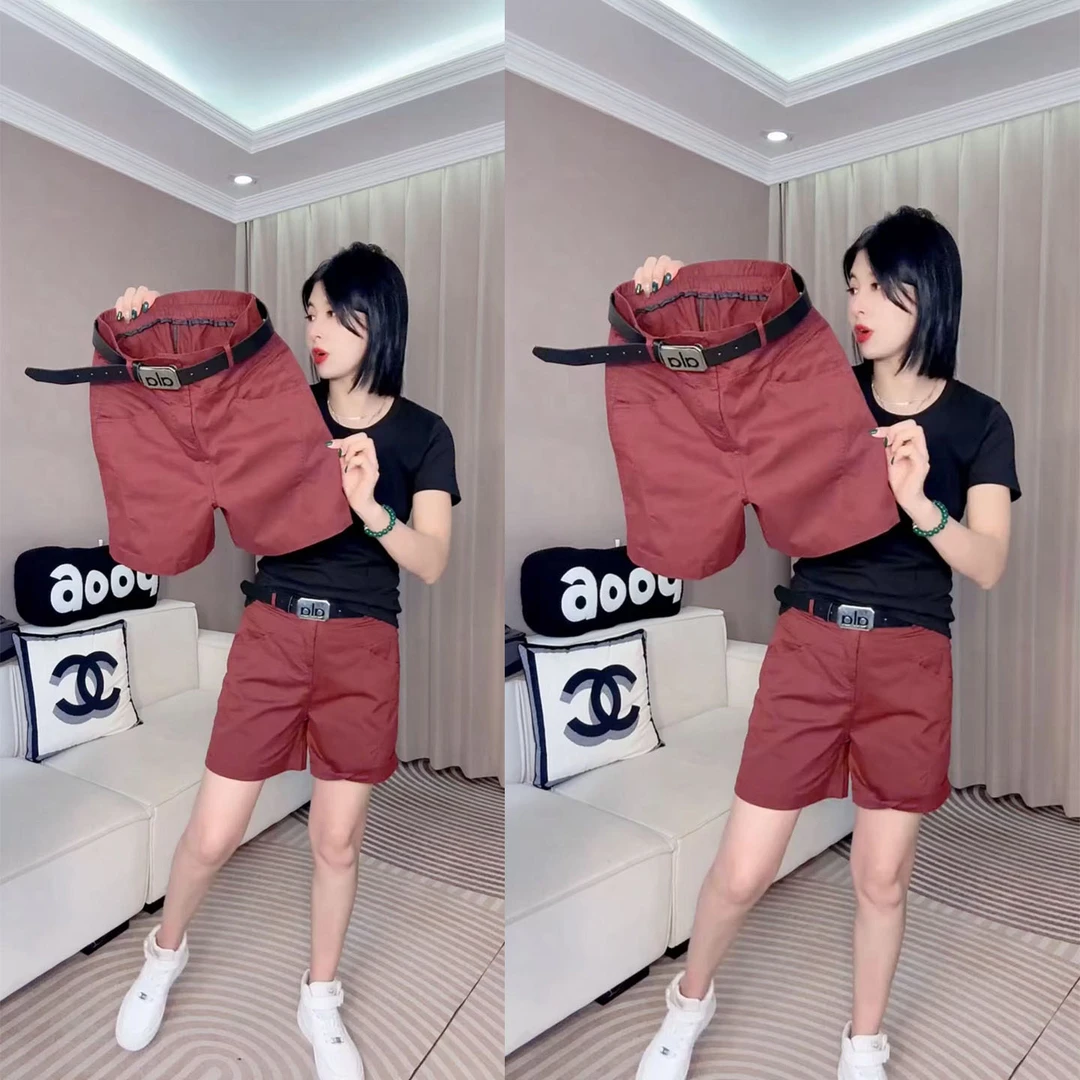 短裤直筒裤法式夏季修身显瘦高腰纯色薄款弹力时尚百搭透气五分裤