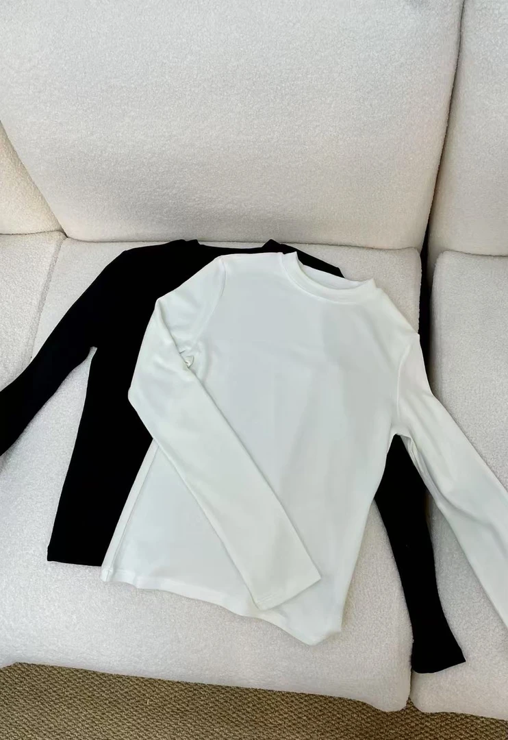 深圳南油原创2025新款黑白双色长袖T恤25001816