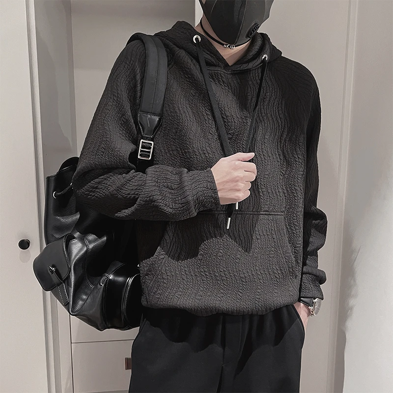 卫衣男款爆款2025新款春季肌感纹理休闲时尚连帽外套潮牌男装衣服