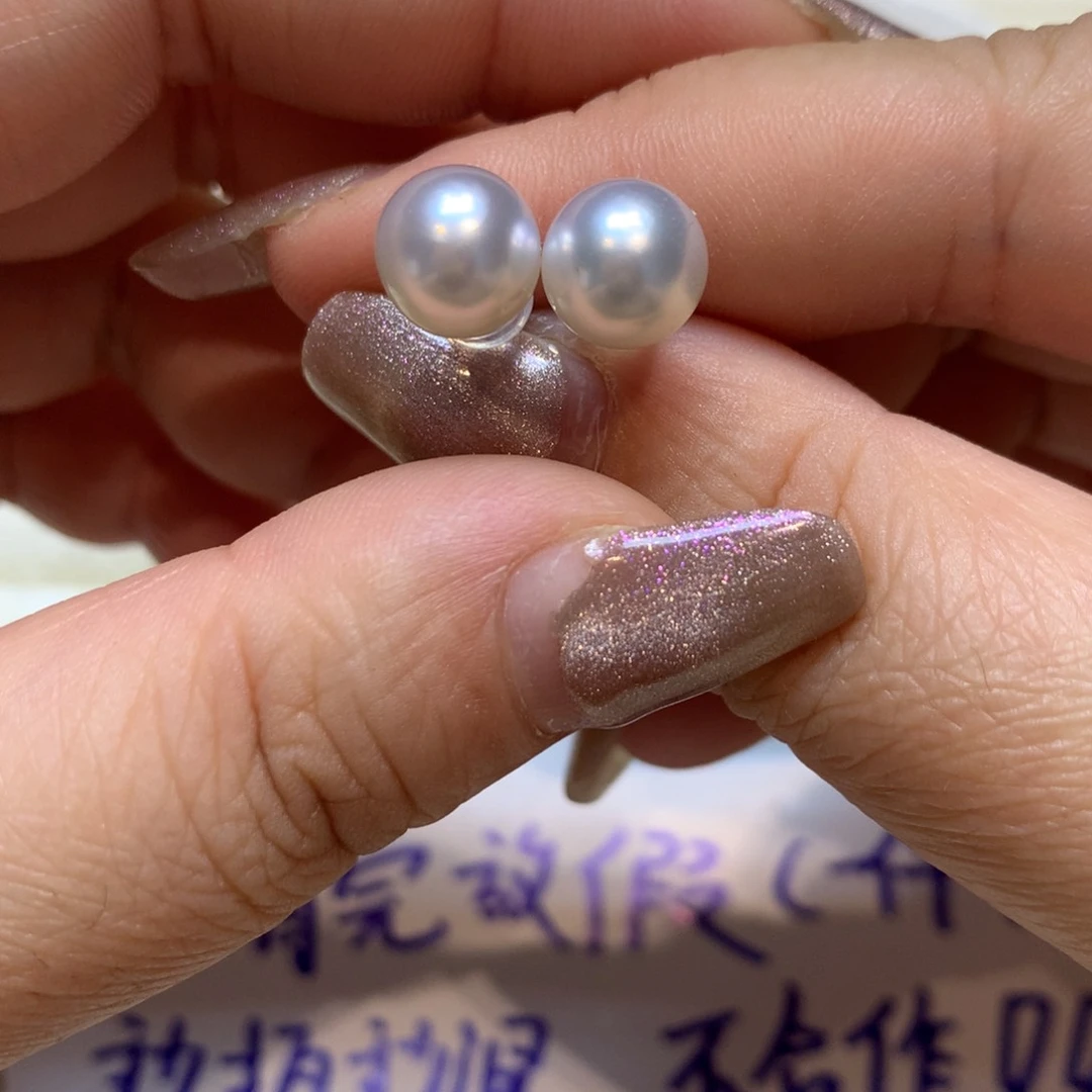 银S925镶嵌海水珍珠耳饰