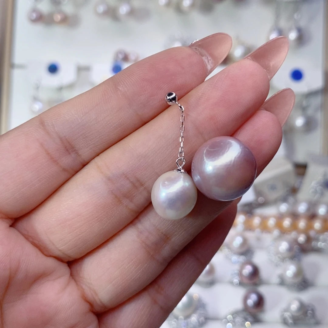 晴***y银S925镶嵌淡水珍珠耳饰