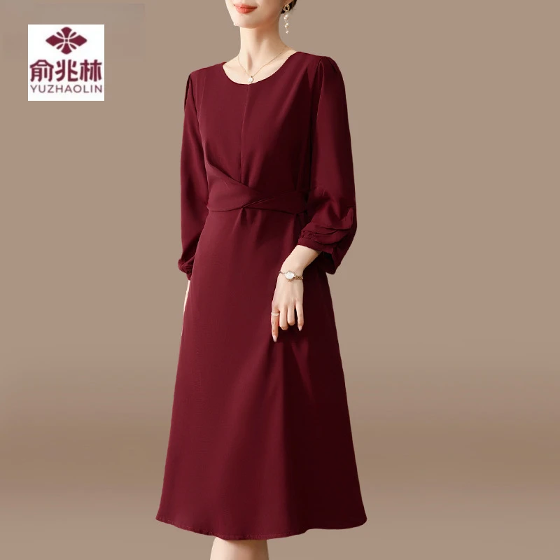 喜婆婆婚宴装连衣裙2025新款妈妈春秋装结婚礼服中老年高贵裙子女