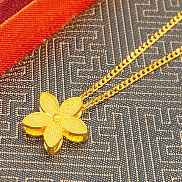 链子足银 老铺匠 抢购 足银999樱花吊坠项链