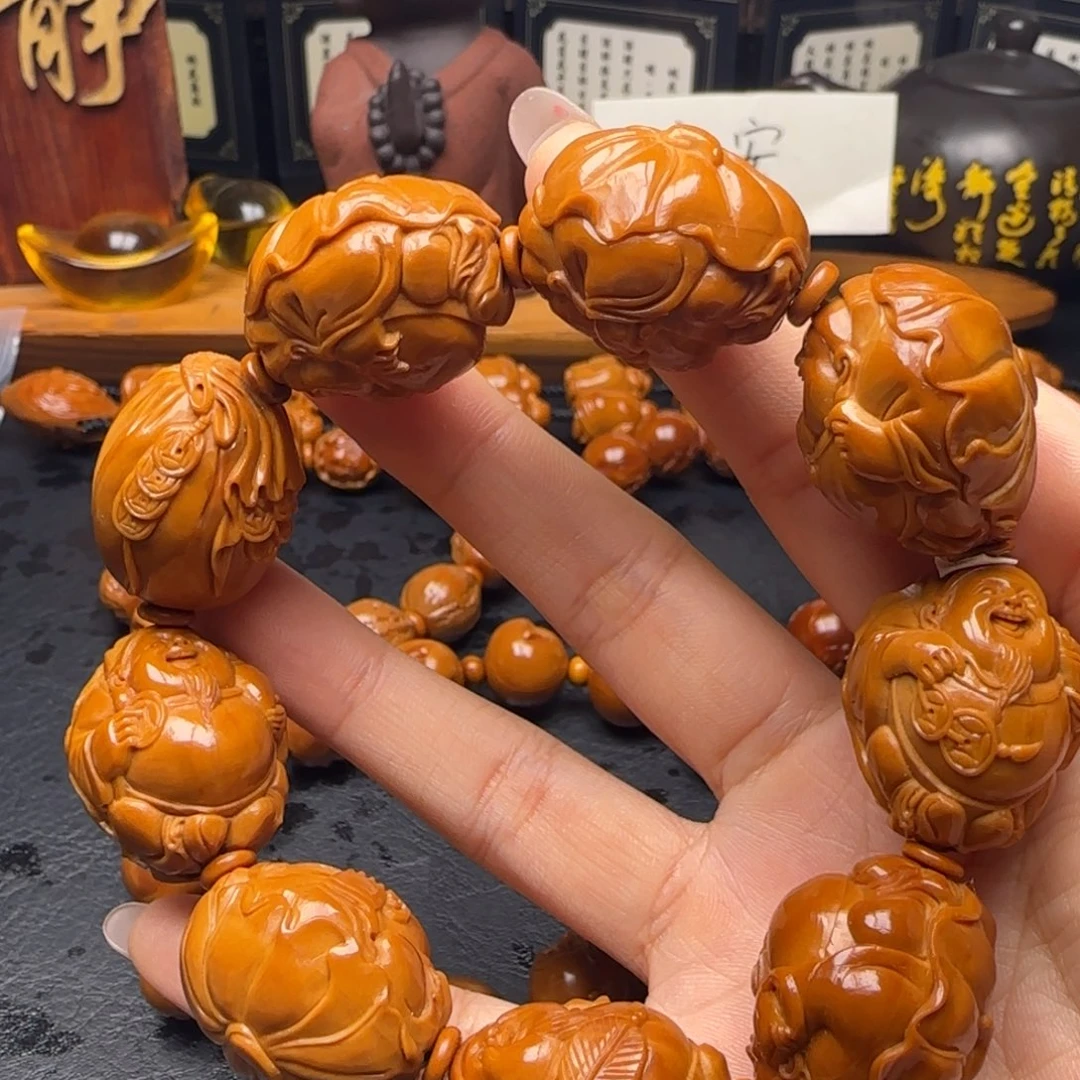 橄榄核手串/手链荷叶财神